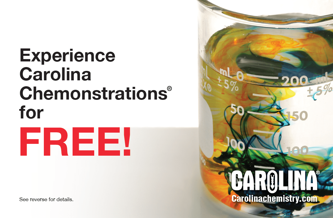 Chemistry advertising postcard side one