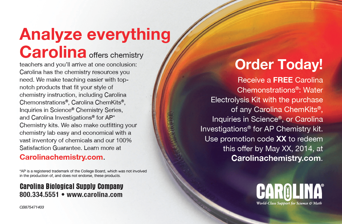 Chemistry advertising postcard side two