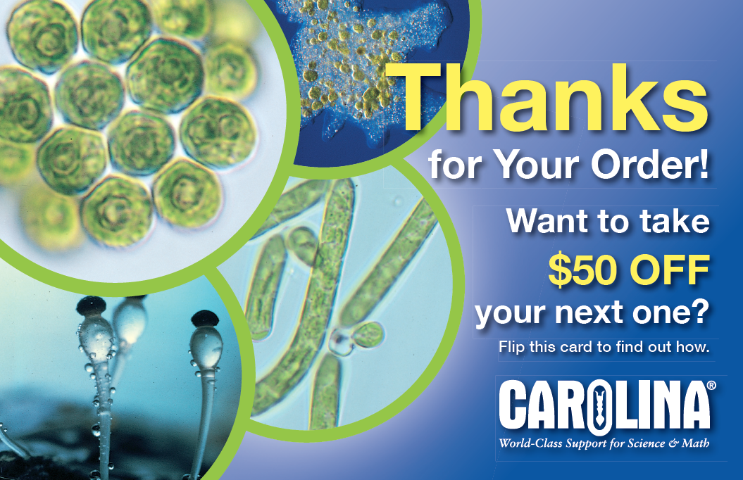 Thank you postcard side one