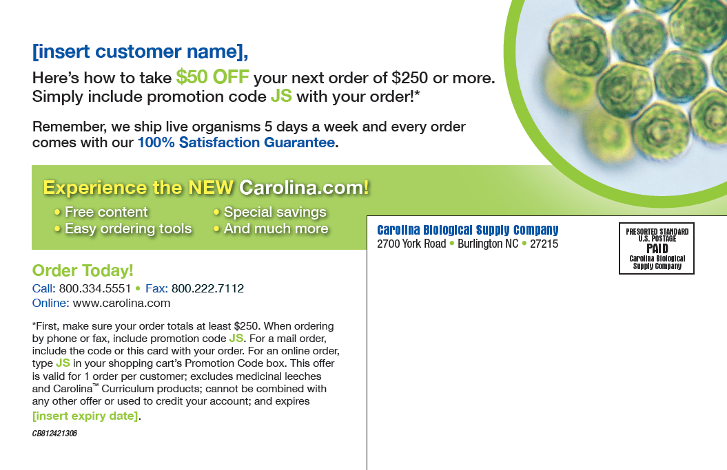 Thank you postcard side two