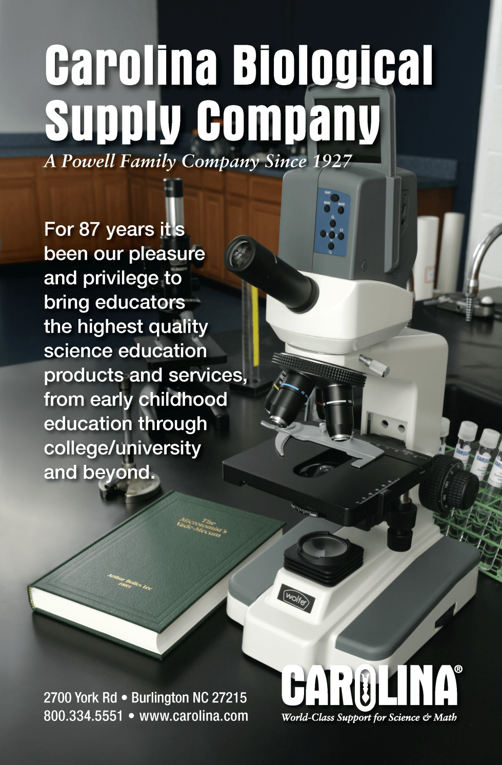 Magazine Ad for Carolina Biological Supply Company