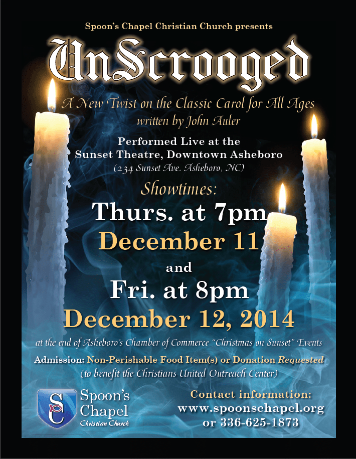 UnScrooged Play Advertising Flyer