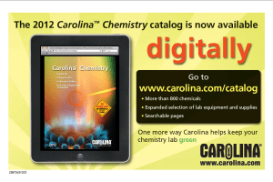 A handout ad announcing the 2012 Carolina Chemistry catalog is online