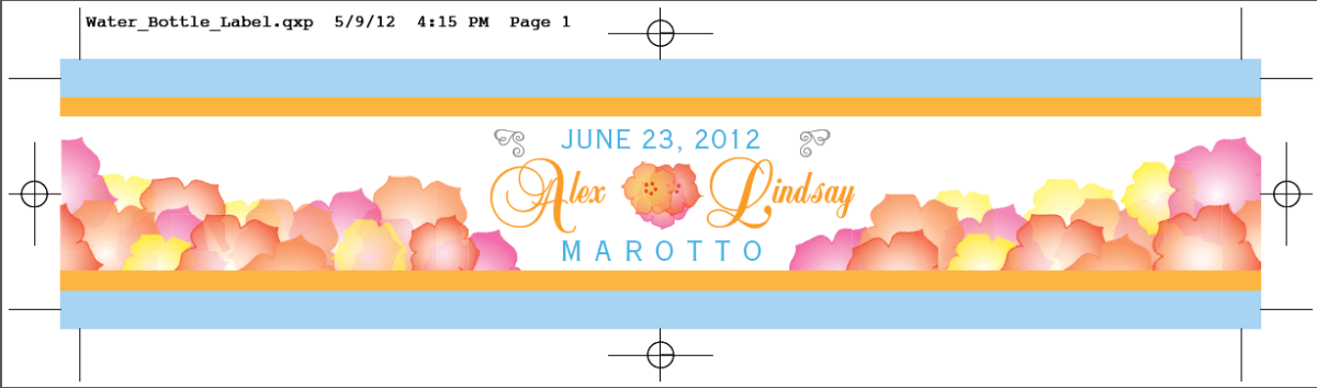 Custom waterbottle Label for a wedding favor