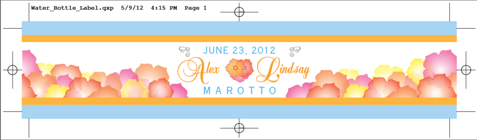 Custom waterbottle Label for a wedding favor