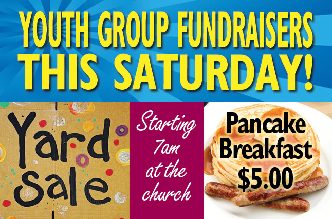 Image designed for web home page for a youth group fundraiser