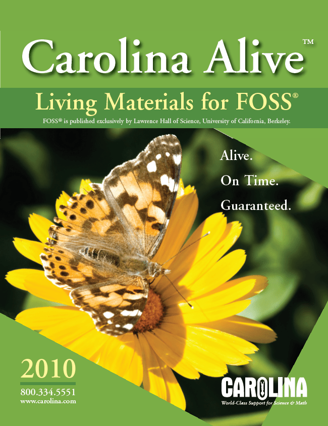 2010 Cover for the Carolina Alive living materials catalog for the Carolina Biological Supply Company