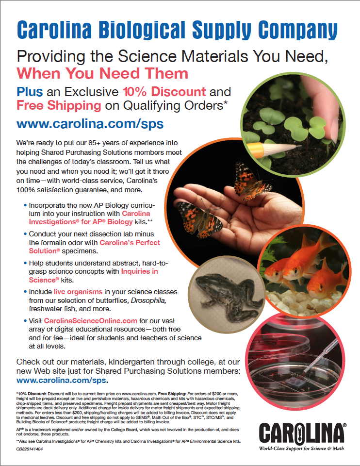 2014 Ad for the Carolina Biological Supply Company